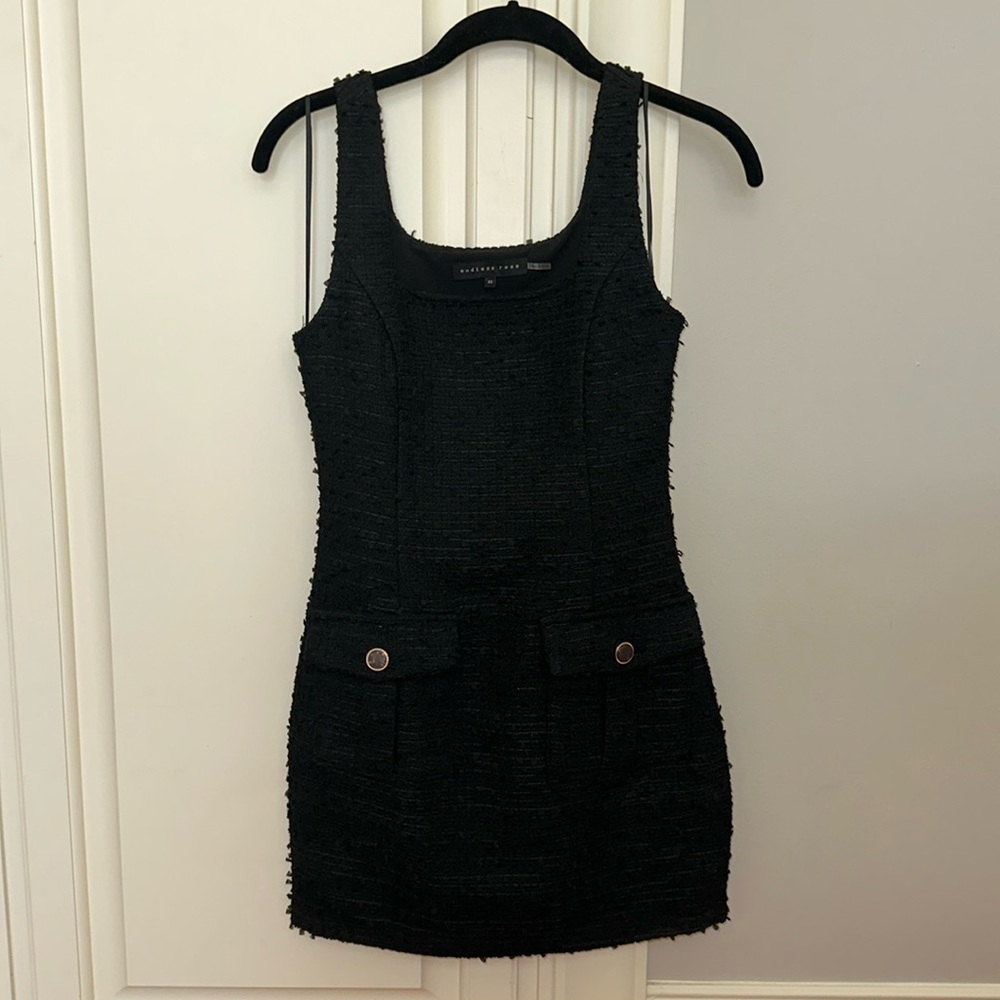 Endless Rose black tweed mini dress XS new